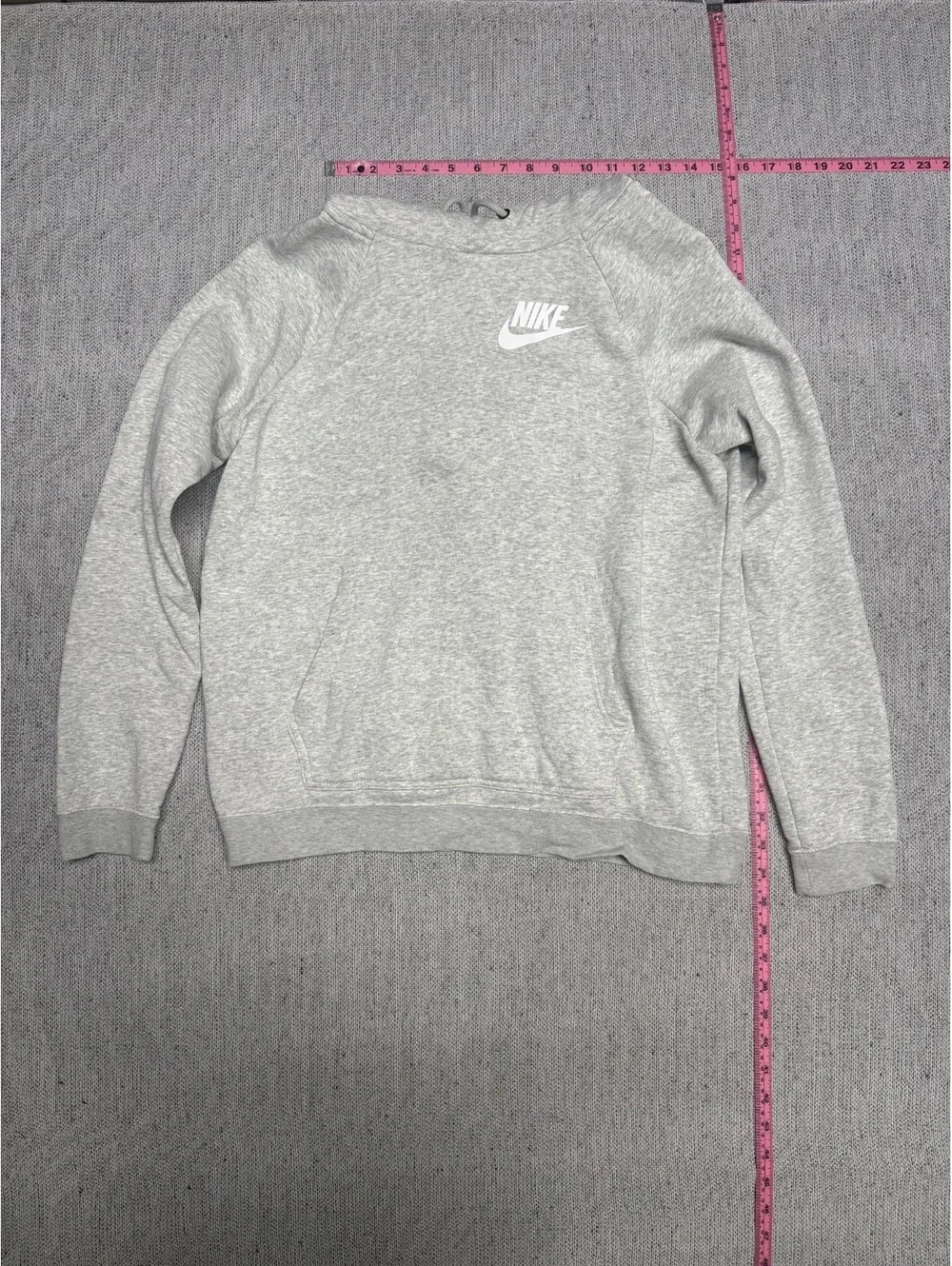 Nike Women's Gray Pullover Hoodie White Swoosh Logo M